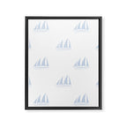 Pale Blue Sailboat Pattern Framed Canvas Print Gallery Image 8
