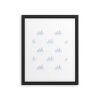 Pale Blue Sailboat Pattern Framed Art Print Gallery Image 6