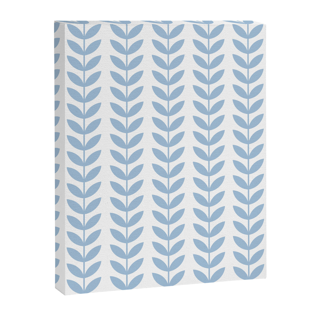 Pale Blue Scandinavian leaves pattern Canvas Print Gallery Image 8