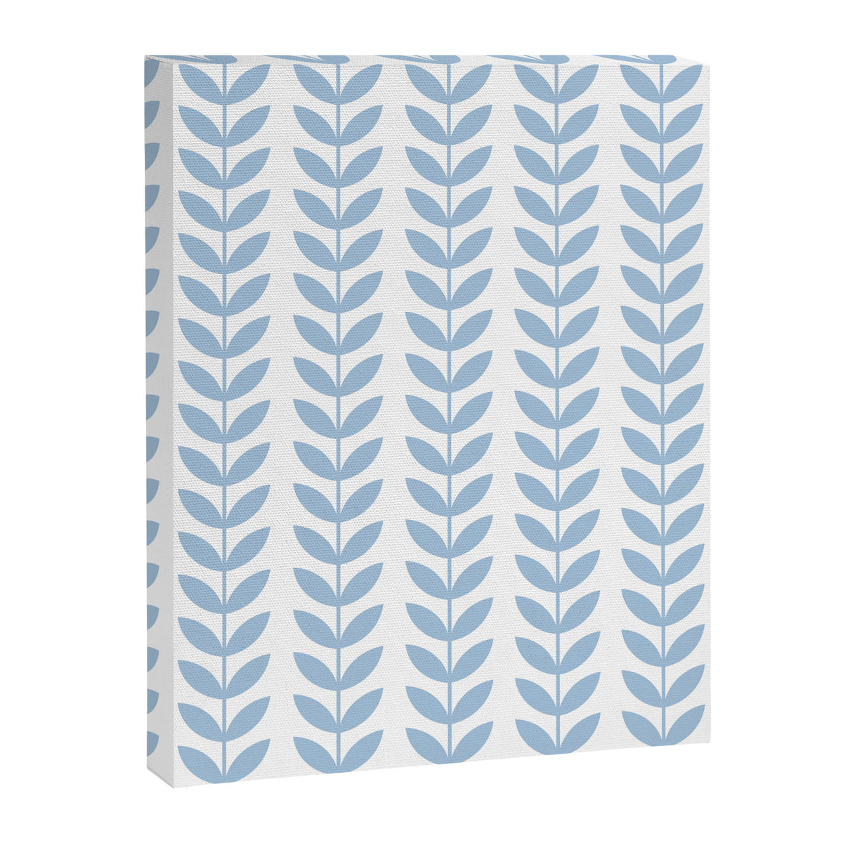 Pale Blue Scandinavian leaves pattern Canvas Print Gallery Image 8