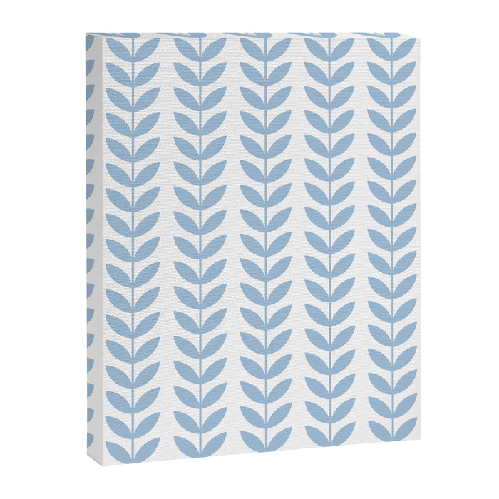 Pale Blue Scandinavian leaves pattern Canvas Print Gallery Image 1