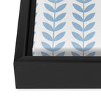 Pale Blue Scandinavian leaves pattern Framed Canvas Print Gallery Image 3