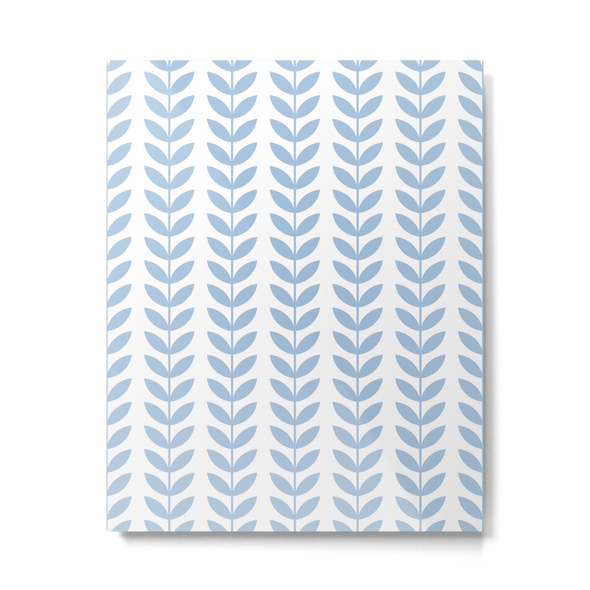 Pale Blue Scandinavian leaves pattern Metal Print Gallery Image 6