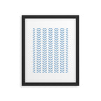 Pale Blue Scandinavian leaves pattern Framed Art Print Gallery Image 6