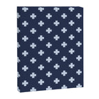 Pale Blue Swiss Cross Pattern on Navy Blue background Canvas Print Gallery Image 8