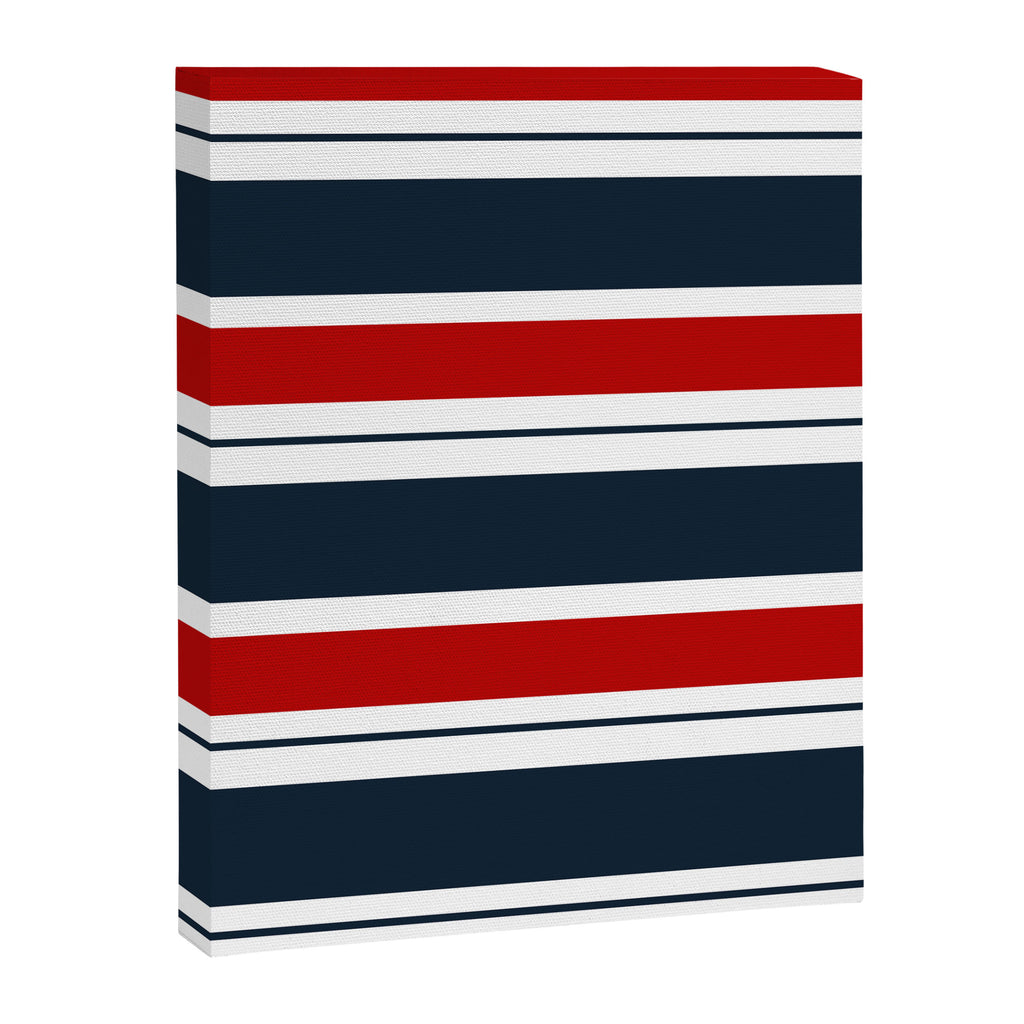 Red and Navy Blue Horizontal Stripes Canvas Print Gallery Image 8