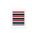 Red and Navy Blue Horizontal Stripes Art Print Gallery Image 1