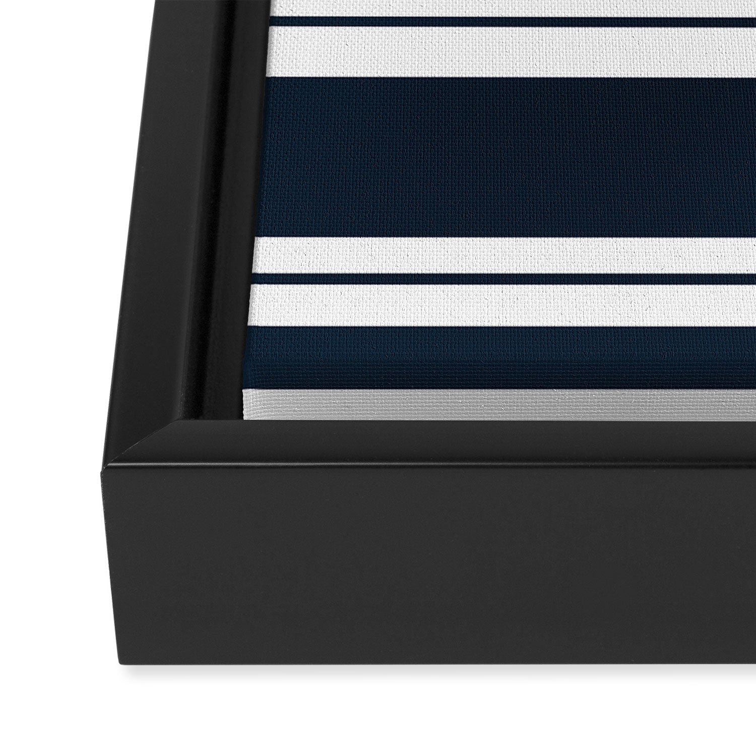 Red and Navy Blue Horizontal Stripes Framed Canvas Print Gallery Image 3