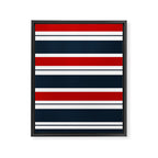 Red and Navy Blue Horizontal Stripes Framed Canvas Print Gallery Image 8