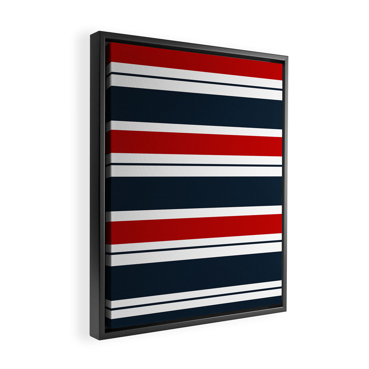 Red and Navy Blue Horizontal Stripes Framed Canvas Print Gallery Image 2