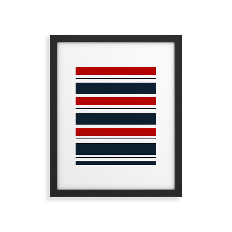Red and Navy Blue Horizontal Stripes Framed Art Print Gallery Image 6
