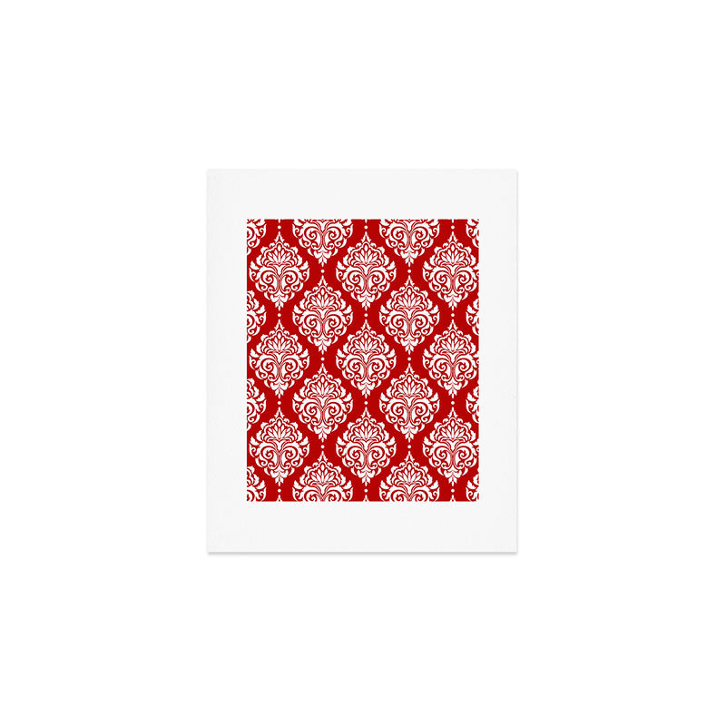 Red Damask Art Print Gallery Image 1