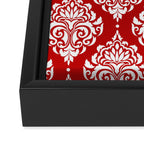 Red Damask Framed Canvas Print Gallery Image 3