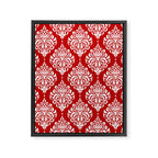 Red Damask Framed Canvas Print Gallery Image 8