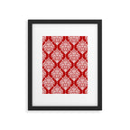 Red Damask Framed Art Print Gallery Image 6