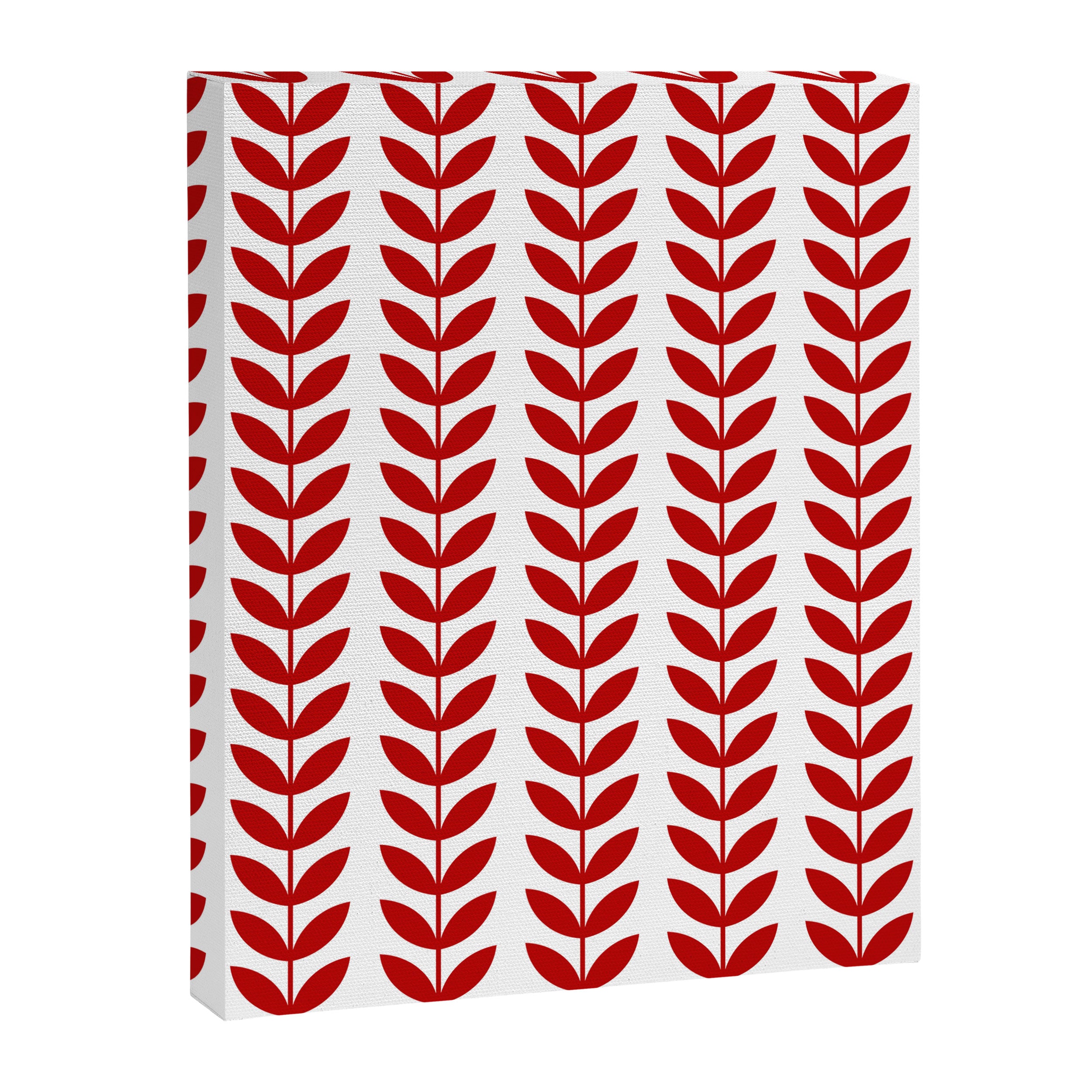 Red Scandinavian leaves pattern Canvas Print Gallery Image 8