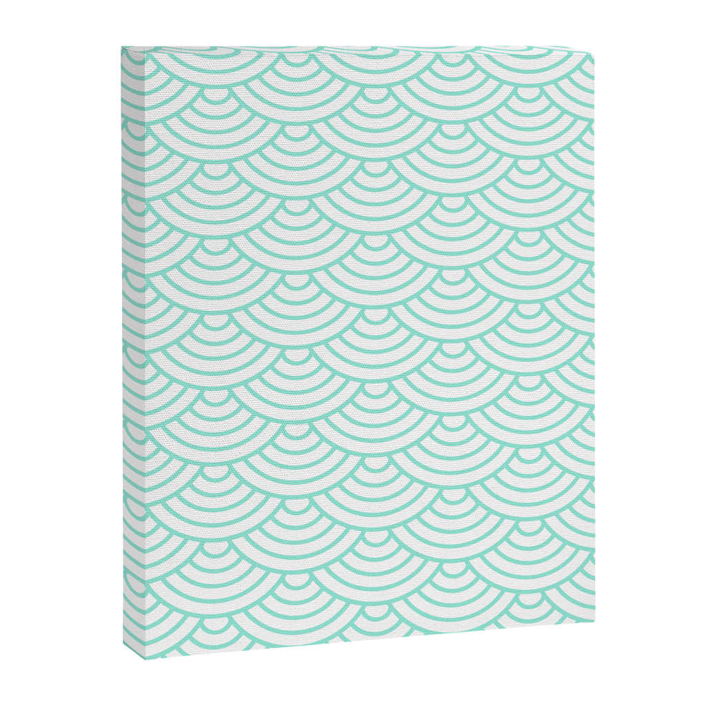 Seafoam Blue Japanese wave pattern Canvas Print Gallery Image 8
