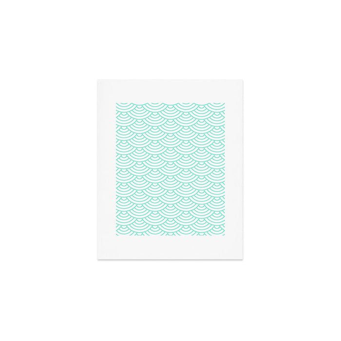 Seafoam Blue Japanese wave pattern Art Print Gallery Image 1