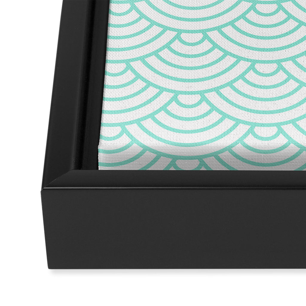 Seafoam Blue Japanese wave pattern Framed Canvas Print Gallery Image 3