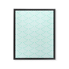Seafoam Blue Japanese wave pattern Framed Canvas Print Gallery Image 8