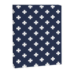 White Swiss Cross Pattern on Navy Blue background Canvas Print Gallery Image 8