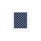 White Swiss Cross Pattern on Navy Blue background Art Print Gallery Image 1