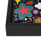 60s 70s psychedelic Modern Christmas Confetti Pattern Framed Canvas Print Gallery Image 3