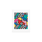 Colorful Memphis Milano Modern Geometric Shapes - 80s 90s retro electroclash pop art Aztec Art Print Gallery Image 1