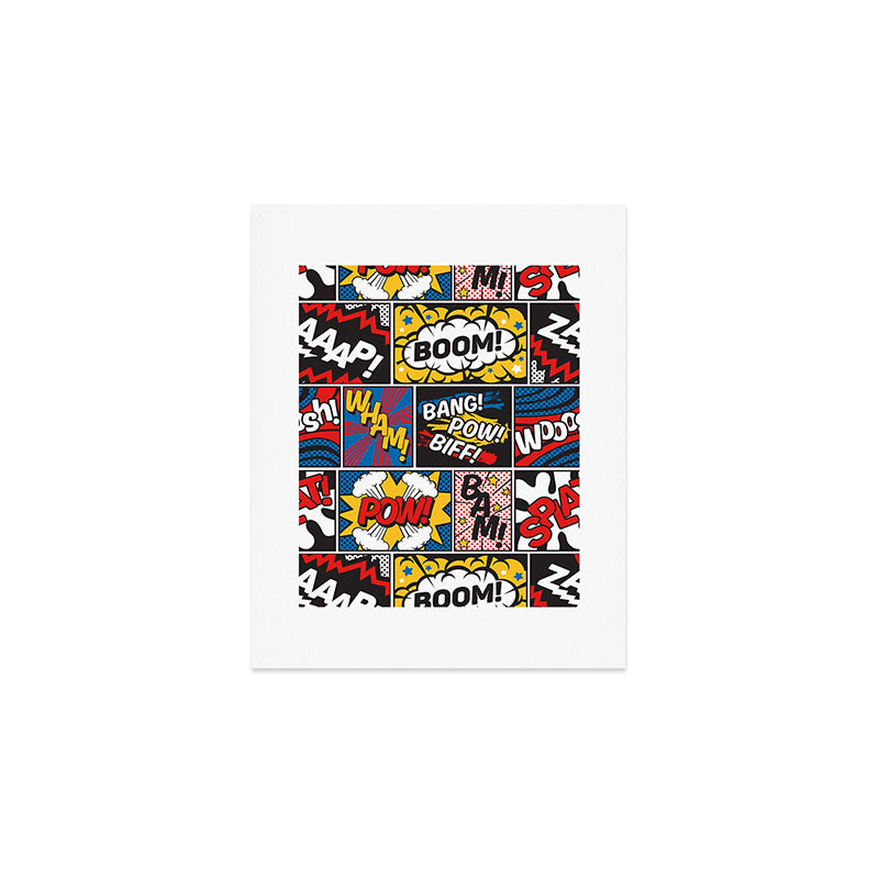 Modern Comic Book Superhero Pattern Color Colour Cartoon Lichtenstein Pop Art Art Print Gallery Image 1