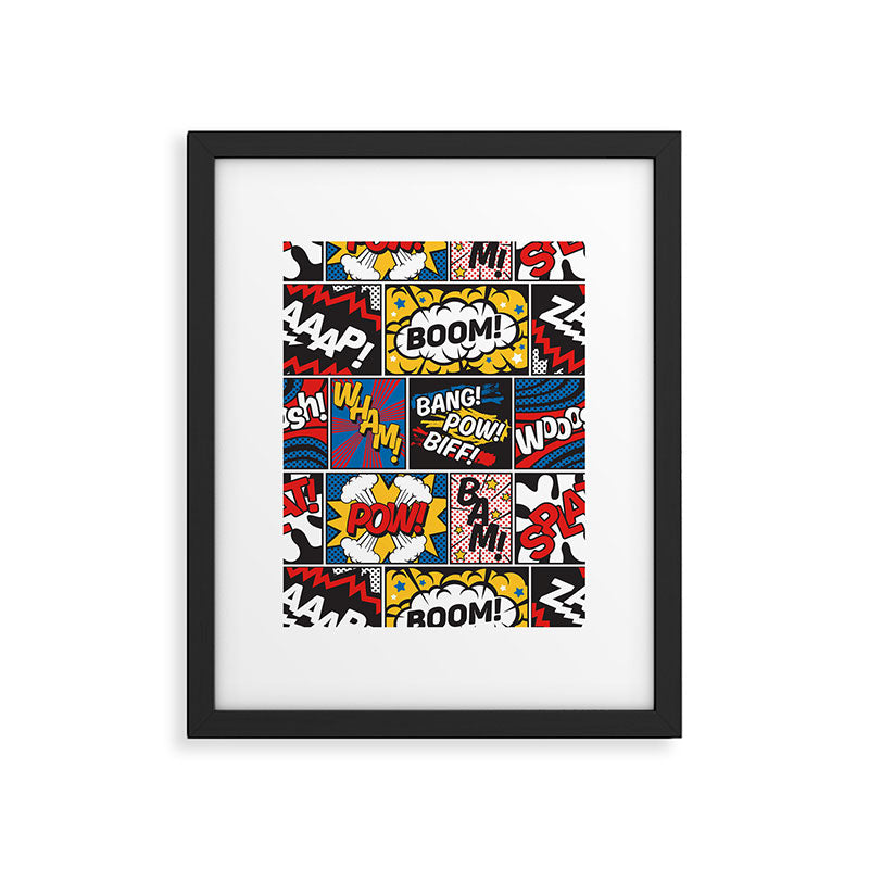 Modern Comic Book Superhero Pattern Color Colour Cartoon Lichtenstein Pop Art Framed Art Print Gallery Image 5