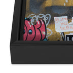 graffiti on the wall Framed Canvas Print Gallery Image 3