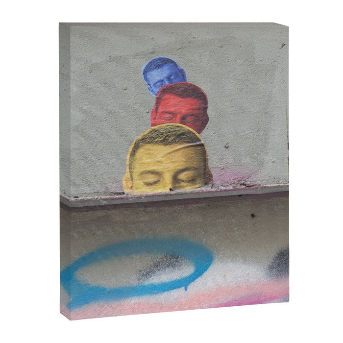 Layered Street Art Portrait Canvas Print Gallery Image 1