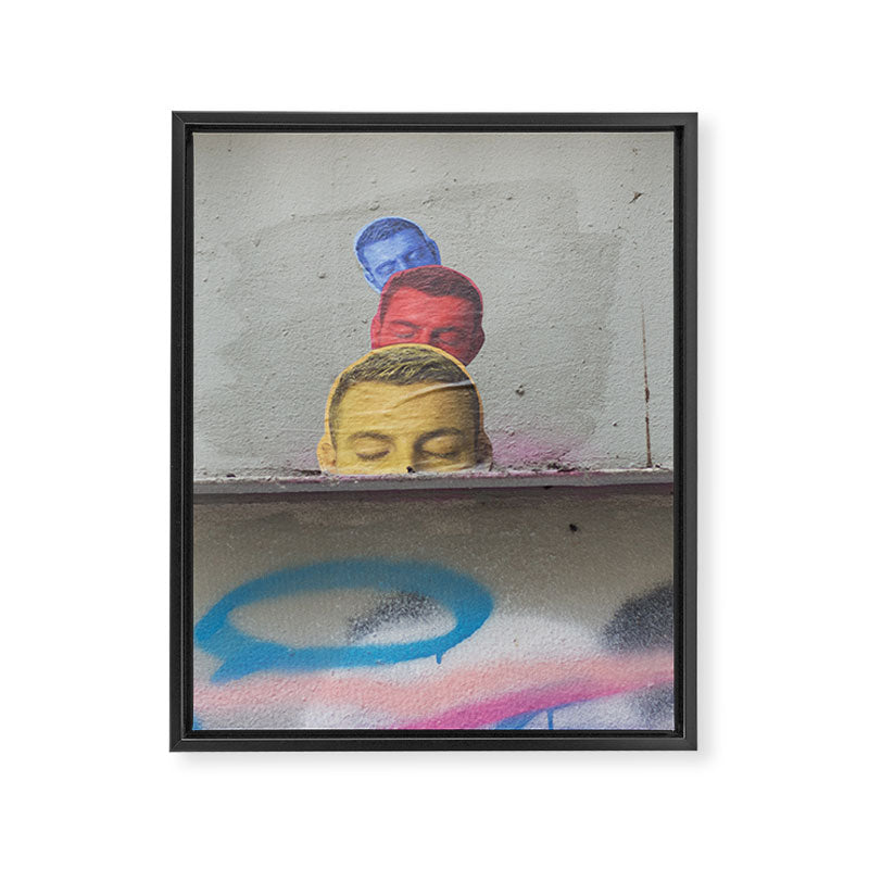 Layered Street Art Portrait Framed Canvas Print Gallery Image 6