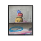 Layered Street Art Portrait Framed Canvas Print Gallery Image 6