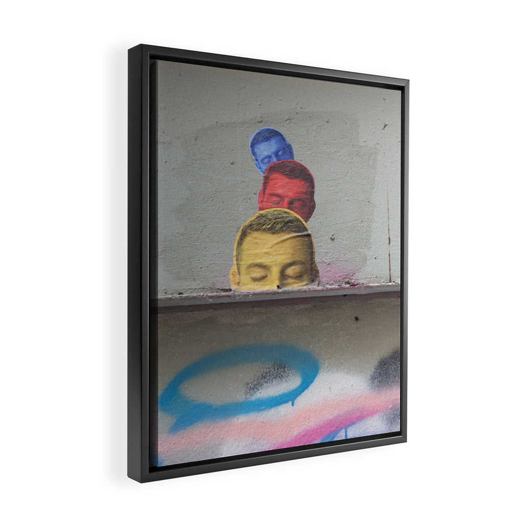 Layered Street Art Portrait Framed Canvas Print Gallery Image 2