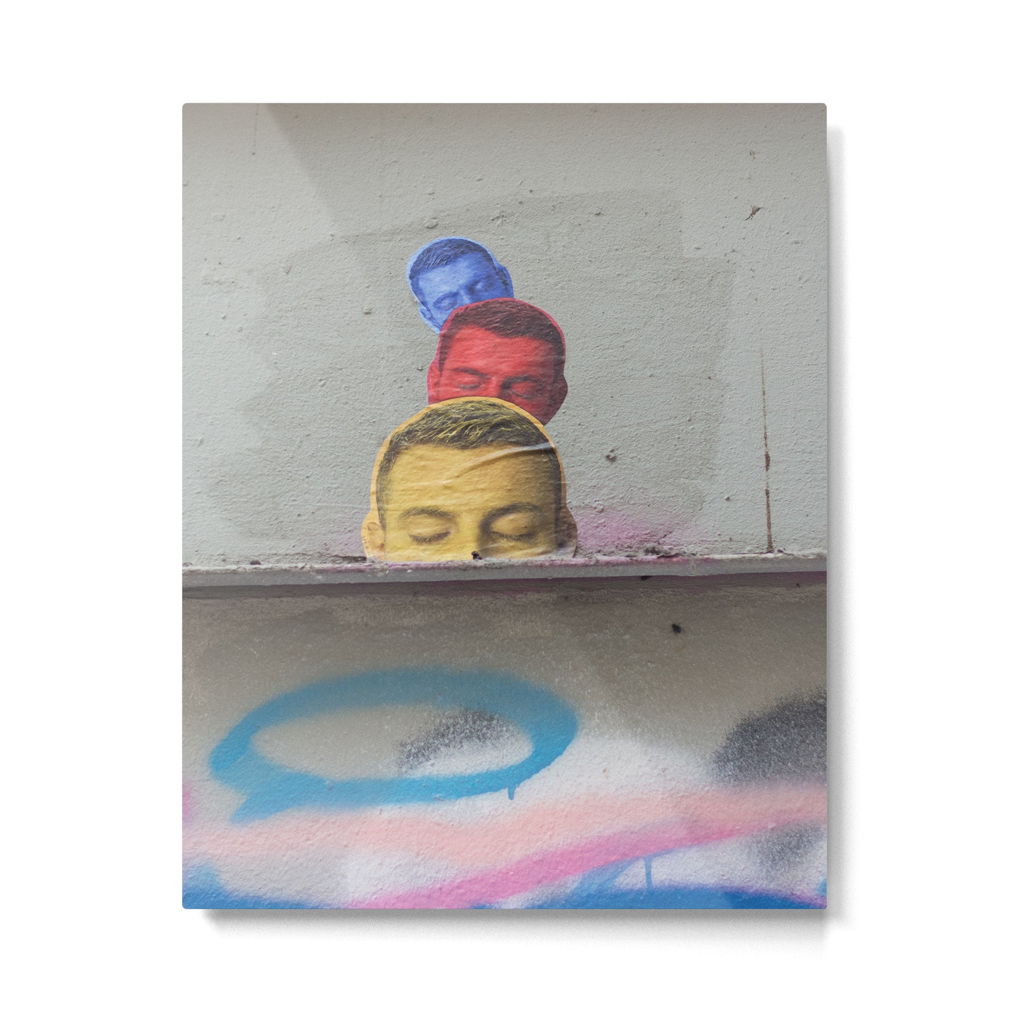 Layered Street Art Portrait Metal Print Gallery Image 4