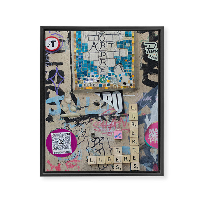 Letters on the wall Framed Canvas Print Gallery Image 1