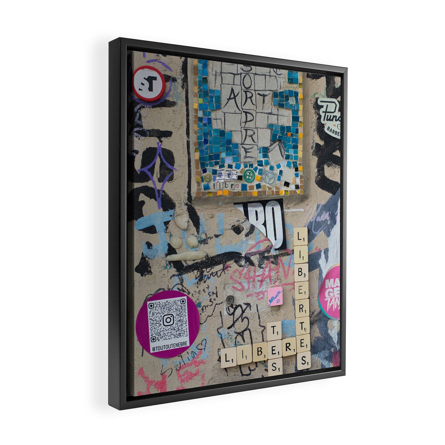 Letters on the wall Framed Canvas Print Gallery Image 2