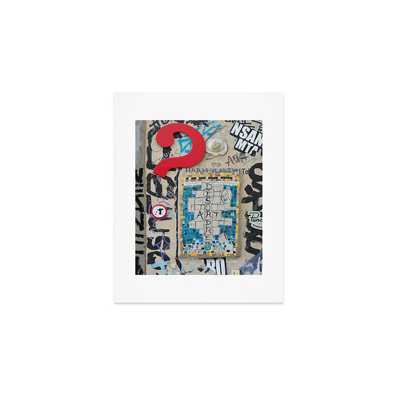 Red question mark on a wall Art Print Gallery Image 1