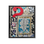 Red question mark on a wall Framed Canvas Print Gallery Image 6