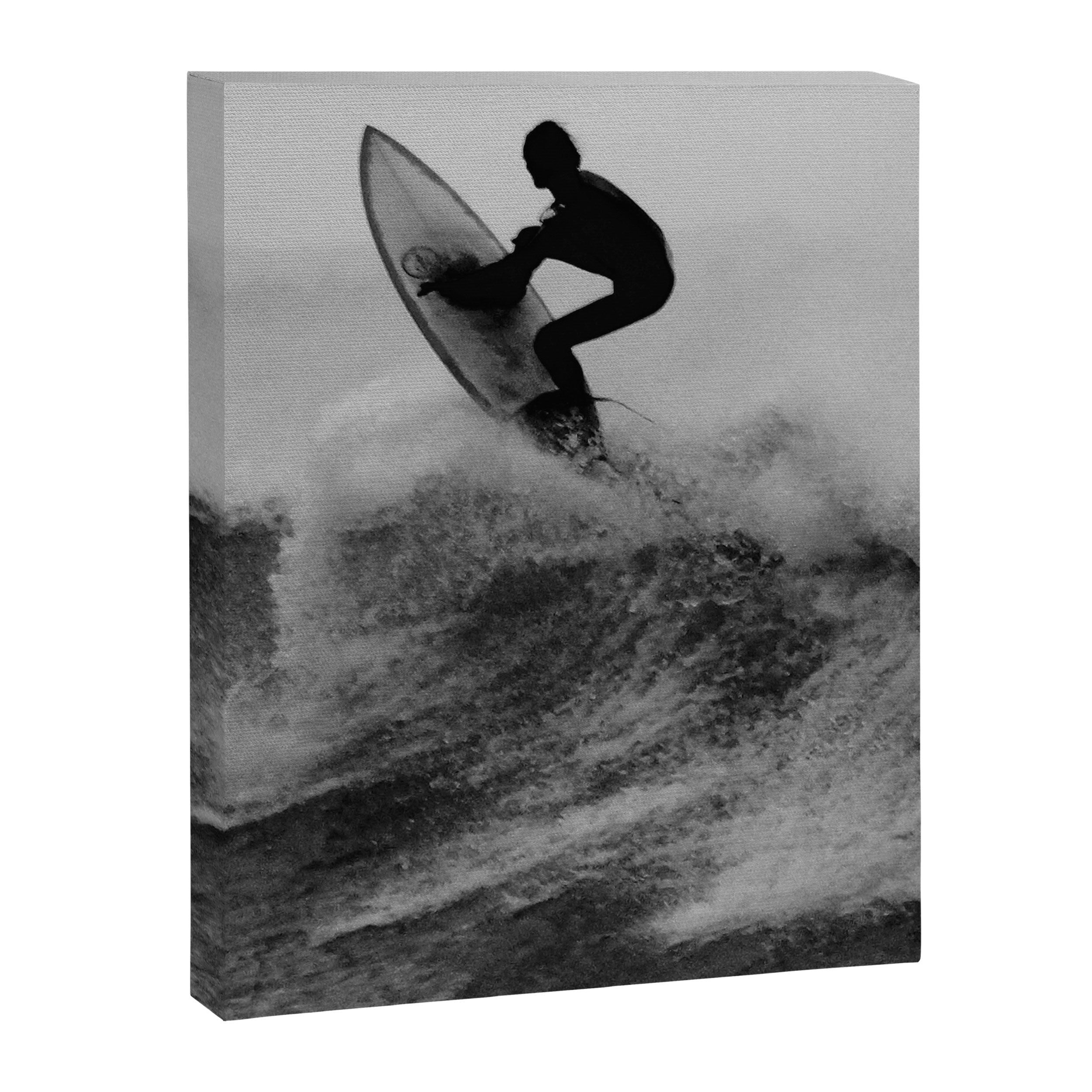 Surf black white Canvas Print Gallery Image 6