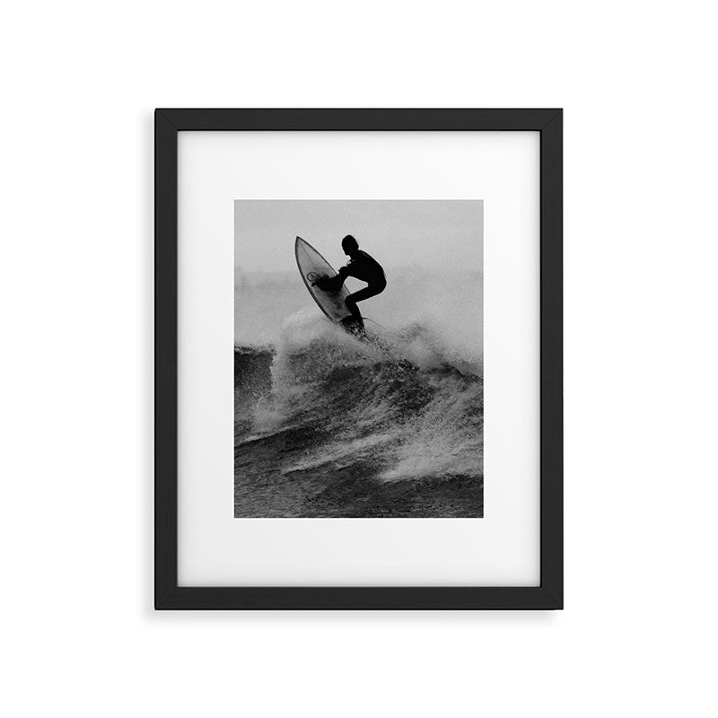 Surf black white Framed Art Print Gallery Image 5