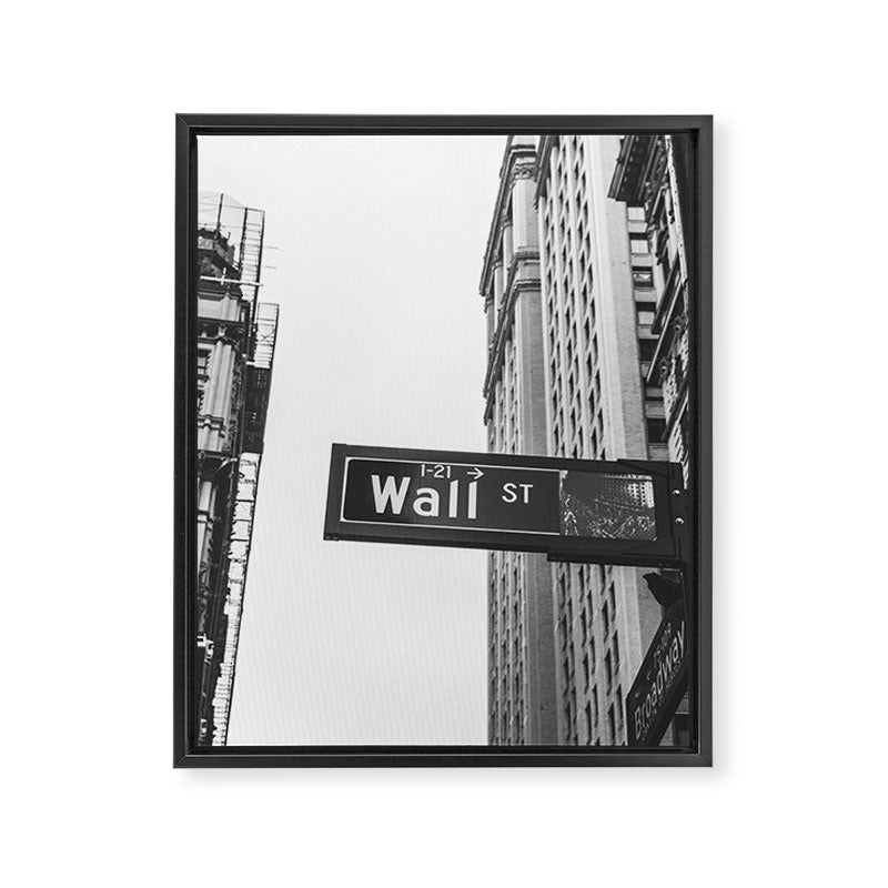 Wall street bw Framed Canvas Print Gallery Image 6