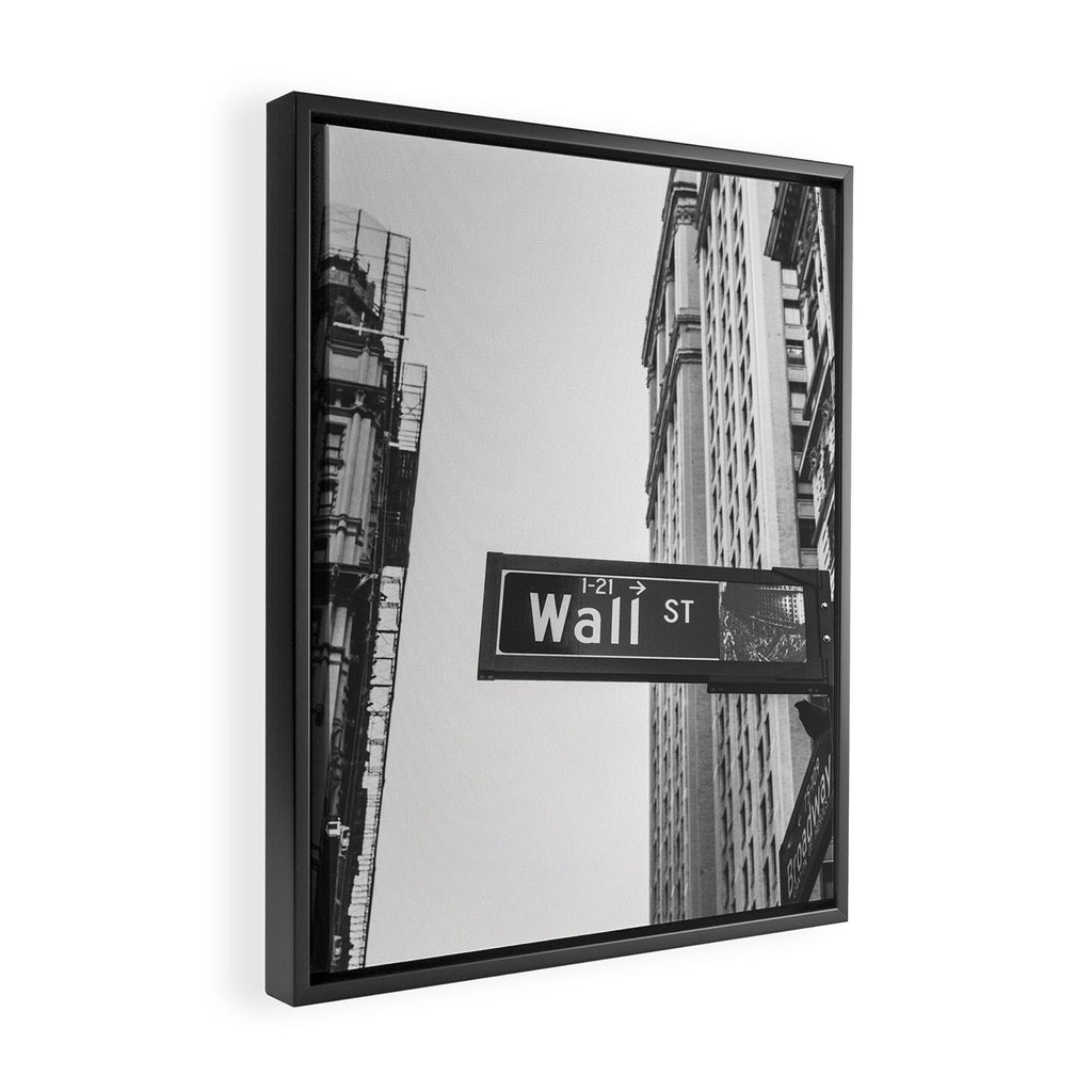 Wall street bw Framed Canvas Print Gallery Image 2