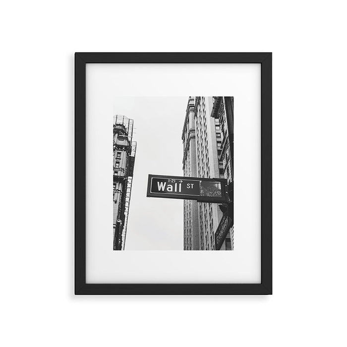 Wall street bw Framed Art Print Gallery Image 1