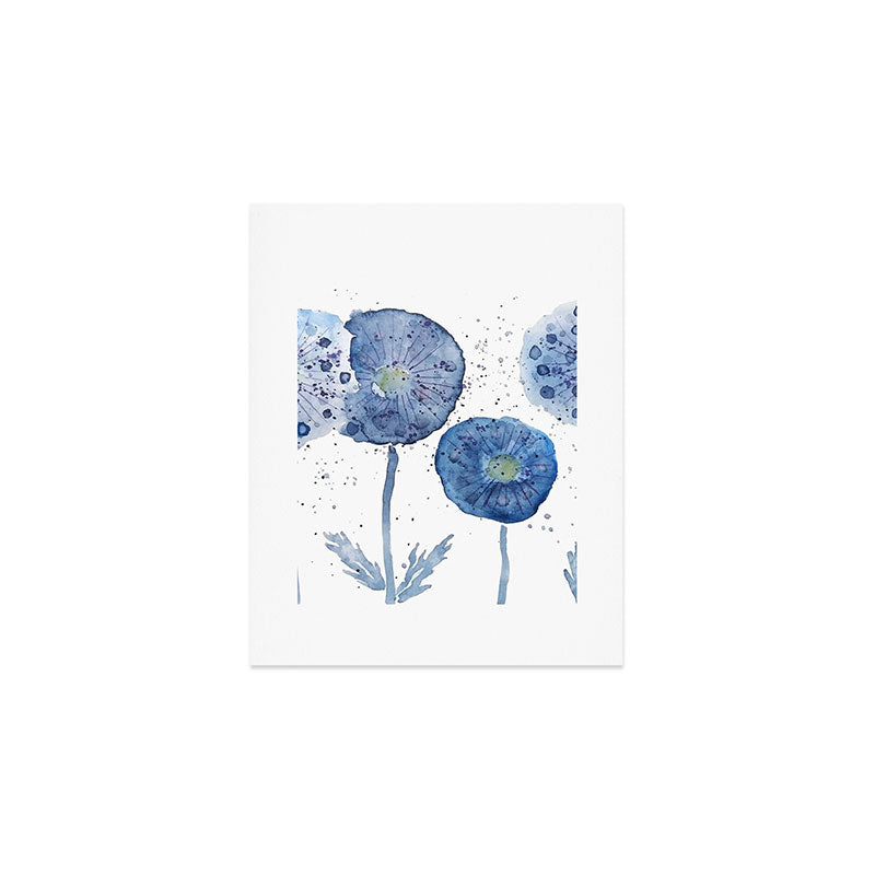 4 indigo abstract dandelion 2 Art Print Gallery Image 1