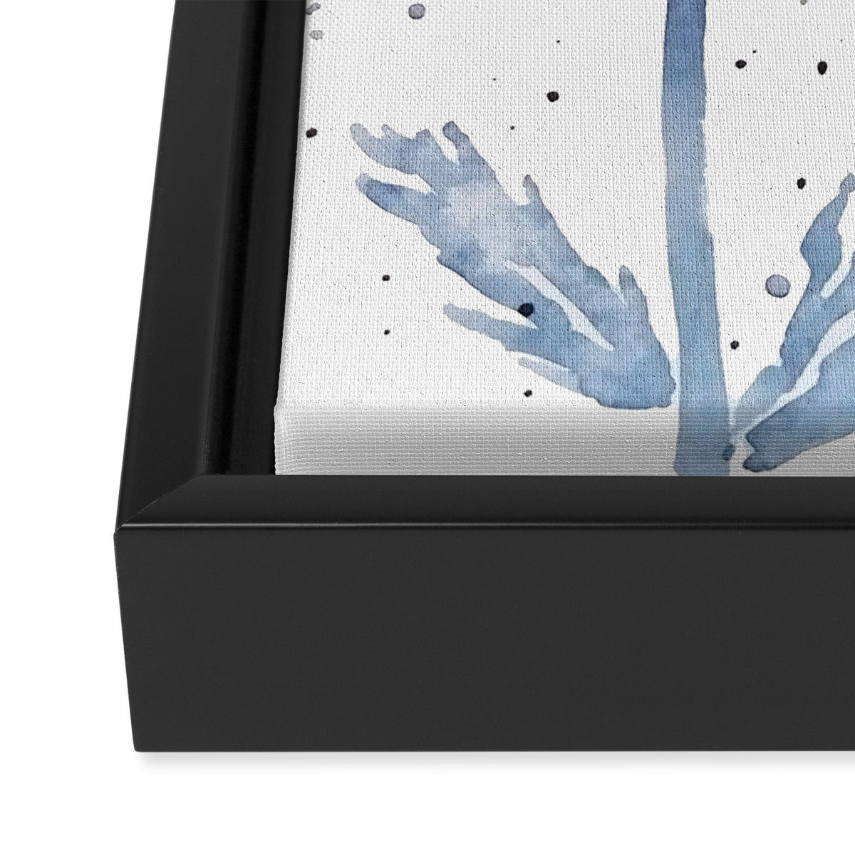 4 indigo abstract dandelion 2 Framed Canvas Print Gallery Image 3