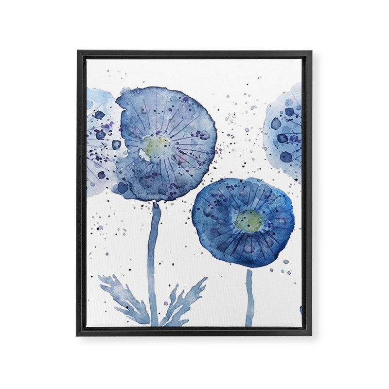4 indigo abstract dandelion 2 Framed Canvas Print Gallery Image 6