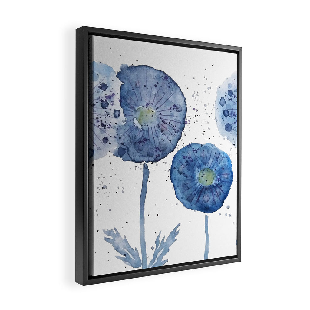 4 indigo abstract dandelion 2 Framed Canvas Print Gallery Image 2