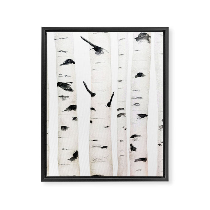 birch horizontal Framed Canvas Print Gallery Image 1